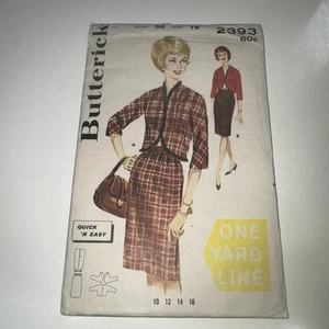 Vintage BUTTERICK 2393 sz 16 Bust 36"/92cm c. 1962 Jacket & Skirt - UNUSED - Picture 1 of 3