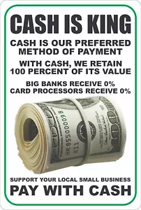 Cash is King Novelty Sign, Retail Store Wall Decor, Small Business Owner Gift - Picture 1 of 4