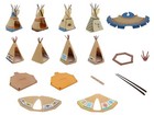 Playmobil Indianerzelt Tipi Lagerfeuer Indianer Western Einzelteile Ersatzteile