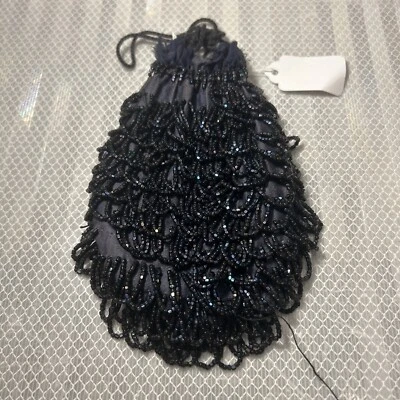 Antique Micro Beaded Mesh Purse Victorian Art Nouveau Elegant Drawstring 6” X 4” - Image 1 of 4