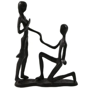 Passionate Vorschlagen Ehe Skulptur Kunst Eisen Statue Romantisch Paar Figur - Bild 1 von 4