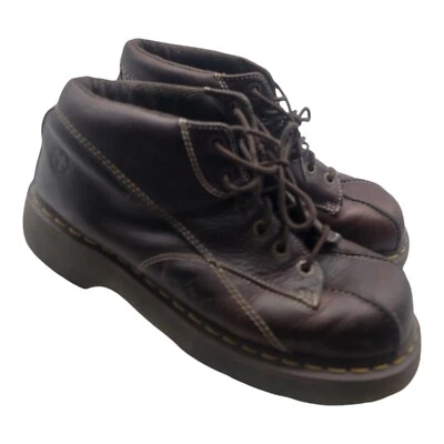 De Colección Dr Martens Zapato Mujer 11 Marrón Grueso Margarita Floral Botas de Cuero Y2K 12281 Foto 1 de 4