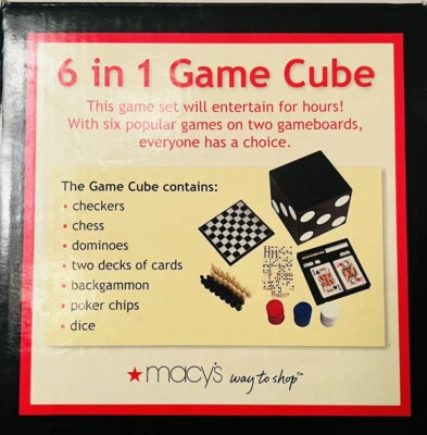 [NUEVO]Juego de cubos de juego Macy's 6 en 1 - Ajedrez, damas, dominó, cartas, póker, dados Foto 1 de 2