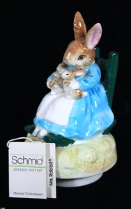 RARE! 1977 VTG SCHMID BEATRIX POTTER MRS RABBIT MUSIC FIGURINE 7.5" TALL NIB - Picture 1 of 12
