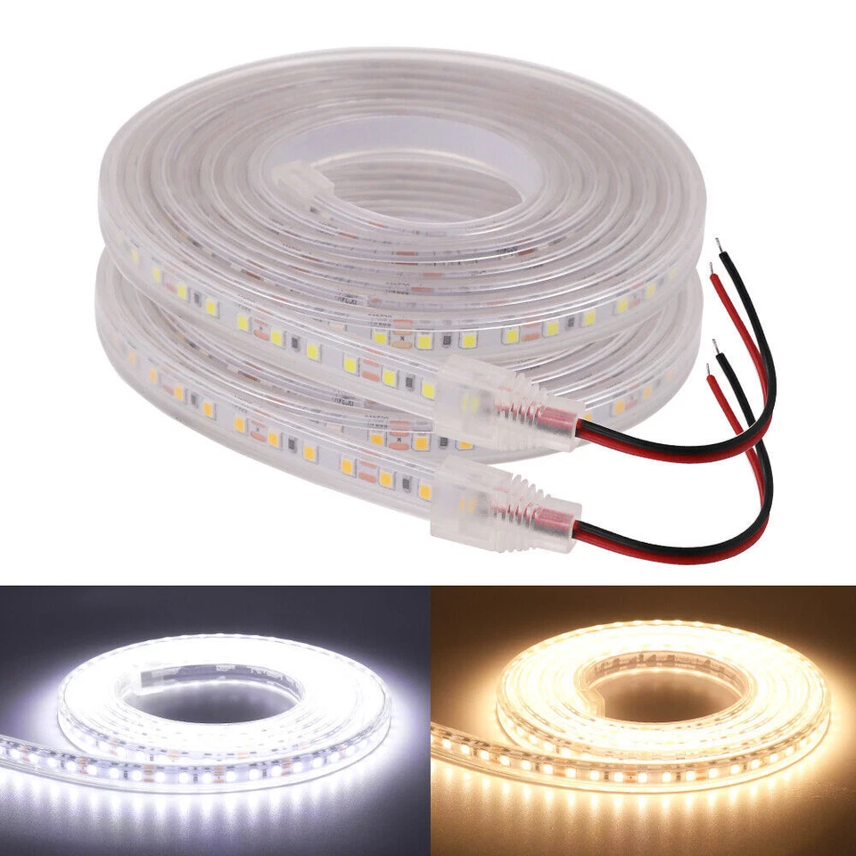 1m-20m 12V 24V 2835 LED Strip Flexible Rope IP68 Waterproof Lamp Outdoor Lights - Image 1 of 4