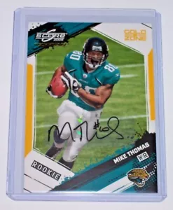 2009 autógrafo de novato Mike Thomas/50 Jaguars Score Inscriptions Gold Zone - Imagen 1 de 1