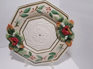 Fitz & Floyd Winter Wonderland achteckiger Servierer - Vintage Weihnachten Treffen - Bild 1 von 9