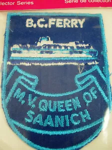 Vintage M.V. Queen of Saanich Ferry British Columbia Kanada Souvenir Reise Patch - Bild 1 von 5