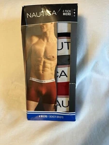 Nautica 4 Pack Men's Micro Boxer Briefs Multi-Color Size Medium - Picture 1 of 2
