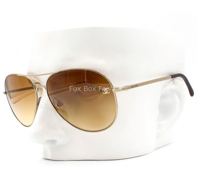 CHANEL 4189TQ Aviator Titanium & Calfskin Sunglasses