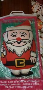 Almohada de peluche vintage 1968 Mattel Talking Santa Claus no habla en paquete 