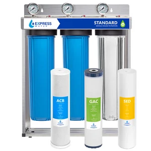 Whole House Water Filter – 3 Stage Home Water Filtration System – w/ Gauges - Picture 1 of 9