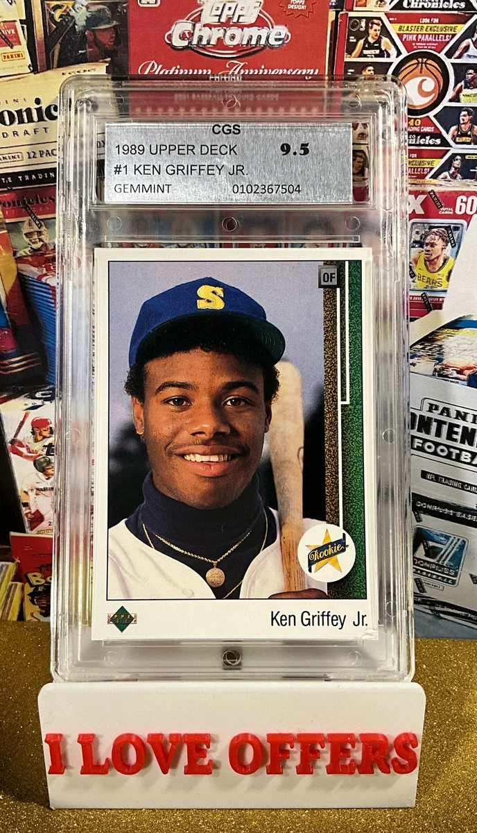 Upper Deck Ken Griffey Jr 9.5 Graded Rookie Baseball Trading Cards