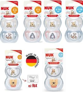 NUK Disney Winnie The Pooh Soother Dummies For Boys & Girls 0-6M 6-18M