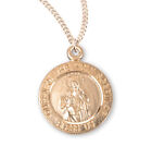 Queen of the Holy Scapular Round Gold Over Sterling Silver Medal Pendant Neclace
