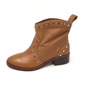 NEW Dolce Vita Womens Sz 5 Tan/Brown Leather Studded Tobin Ankle Boot Pull On - Picture 1 of 10