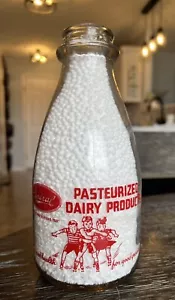 Botella de leche vintage de 1 cuarto CENTRAL DAIRY JEFFERSON CITY MO niños patinaje sobre ruedas - Imagen 1 de 9