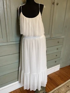 Nuovo abito Lulu's cravatta spalle bianco a pois rete pizzo gonna a strati XL matrimonio formale - Foto 1 di 17