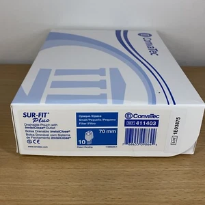 ConvaTec Sur-Fit Plus Drainable Pouch w/ InvisiClose Outlet 70mm, 411403, 10/Box - Picture 1 of 4