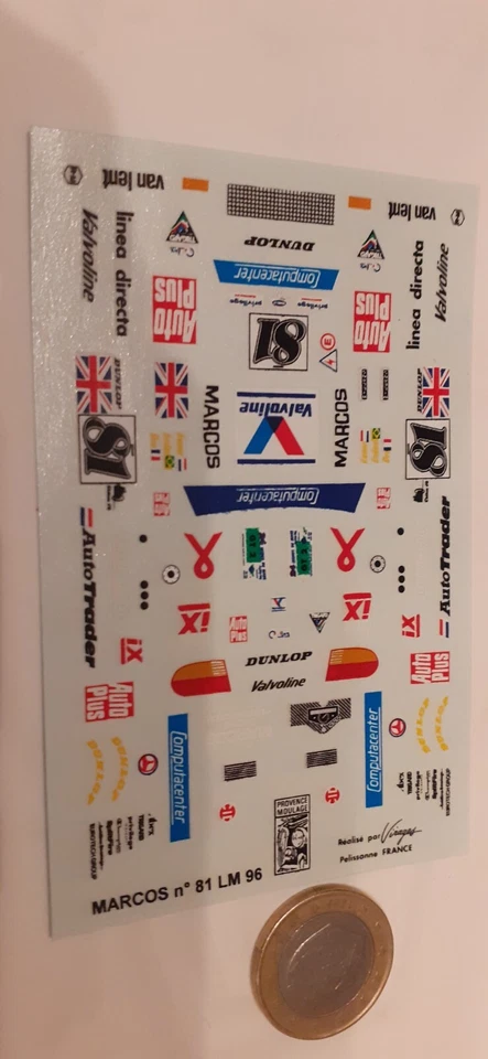 decalcomanie decals déco pour marcos n 81 lm le mans 1996   1/43 - Photo 1/1