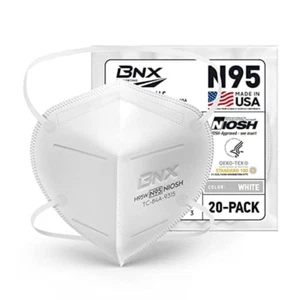 BNX N95 Mask NIOSH Certified MADE in USA Particulate Respirator Protective Face - Picture 1 of 12
