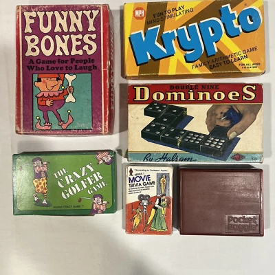  Vintage Games Funny Bones, Krypto, Dominoes, Crazy Golfer & More Complete - Image 1 of 4