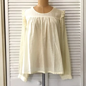 Treasure & Bond Womens Blouse XL Light Yellow Long Sleeve Lightweight Tunic Top - Picture 1 of 11