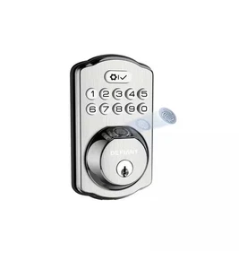 Electronic Fingerprint Deadbolt Door Lock BackLit Keypad Satin Nickel/MatteBlack - Picture 1 of 18