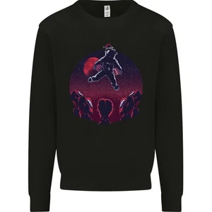 Astronaut Santa & Aliens Christmas Planets Xmas Kids Sweatshirt Jumper - Picture 1 of 6