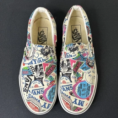 Vans "Я люблю свои фургоны" со стены без шнуровки туфли, W 6,5 M 5 б/у состоянии - Изображение 1 из 4
