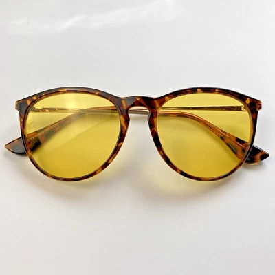 Retro Classic Sunglasses Leopard Print Yellow Polarized Lenses 4171 55-19-140 - Image 1 of 4