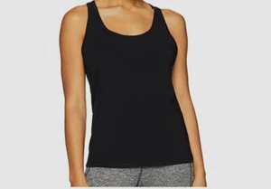 $25 Jockey Women's Black Retro Stripe Racerback Sleeveless Tank Top Size Small - Picture 1 of 2