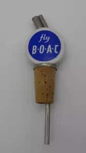 Vintage B.O.A.C. Airline Whisky Schnapsflasche Topper Ausgießen British Airways - Bild 1 von 9