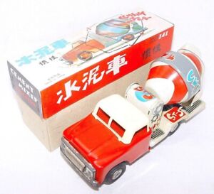 China MF-141 CONCRETE CEMENT MIXER TRUCK Car Tin Toy Friction MIB`65 RARE!