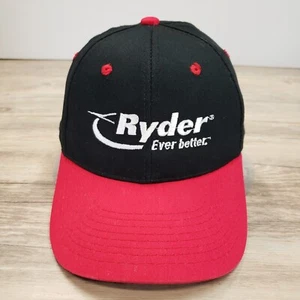 Ryder Ever Better Hat Cap Strap Back Logistics Logo Black Red Adjustable - Picture 1 of 7