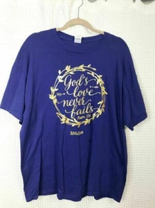 Gildan T Shirt Women's Size XL Purple Spiritual  Gods Love Never Fails Crewneck - Picture 1 of 4