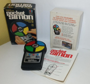 Vintage 1987 Pocket Simon Electronic Handheld Game Milton Bradley w/ Box WORKS