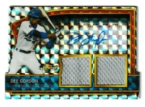 2011 Mejor autógrafo de doble reliquia novato Dee Gordon #82 refractor troquelado/10 - Imagen 1 de 2
