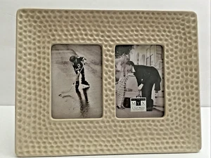 Vintage 1996 MYX Dekor Keramik strukturierter Rahmen doppelt 3,5x5" Fotos freistehender - Bild 1 von 10