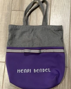 HENRI BENDEL 2 In 1 Casual Tote Bag Gray And Purple Pocket EUC - Picture 1 of 10