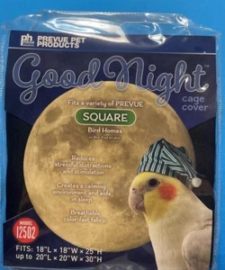 PREVUE PET GOOD NIGHT BIRD CAGE COVER 18x18x25 up to 20x20x30 Square Model 12502 - Picture 1 of 3