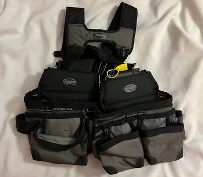 Bucket Boss 3 Bag Tool Bag Set with Suspenders in Grey 55185 - Image 1 of 3