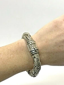 Grande Bracciale Catena Intrecciata Corda Torta Argento Sterling 8"" 10,5mm 83,7gr110421 - Foto 1 di 5