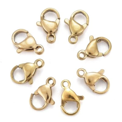 200x Parrot Trigger Clasp Stainless Steel Lobster Claw Clasps Gold for Keychain - Image 1 of 4