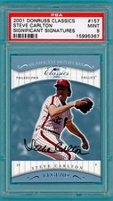 2001 Donruss Classics Steve Carlton Auto Issue - #157 PSA 9! Phillies! POP 1!