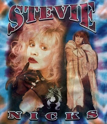 VINTAGE STEVIE NICKS TSHIRT RAP TEE TIE DYE MENS LARGE FLEETWOOD MAC 1996 - Image 1 of 4