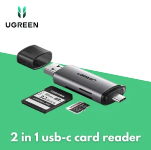 USB Type-C SD Card Reader USB 3.0 2 in 1 OTG Memory Card Adapter TF SD UGREEN - Picture 1 of 6