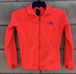 The North Face Girls Youth Zipped Jacket Size Small 7/8 Pockets Bright Orange - Picture 1 of 8