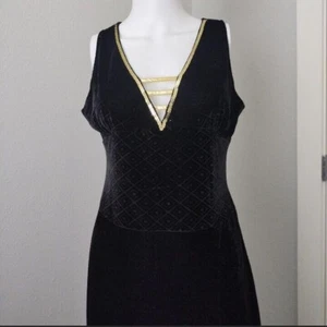 NWOT black velvet with gold trim Halloween costume Cleopatra dress Size M L - Picture 1 of 5