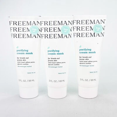 Freeman Purifying Break Out Prone Skin Cream Mask 3oz Lot of 3 - Image 1 of 4